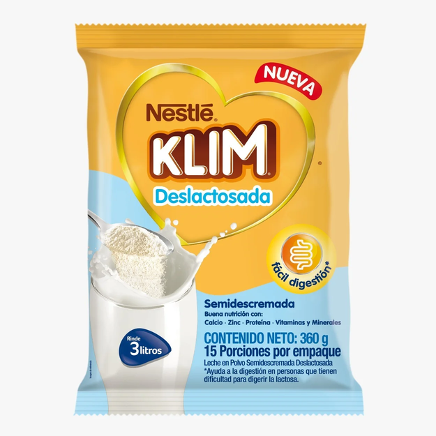 Leche para niños KLIM ® Deslactosada excelente fuente de  nutrición especializada.
