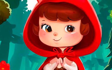 Caperucita Roja en un bosque
